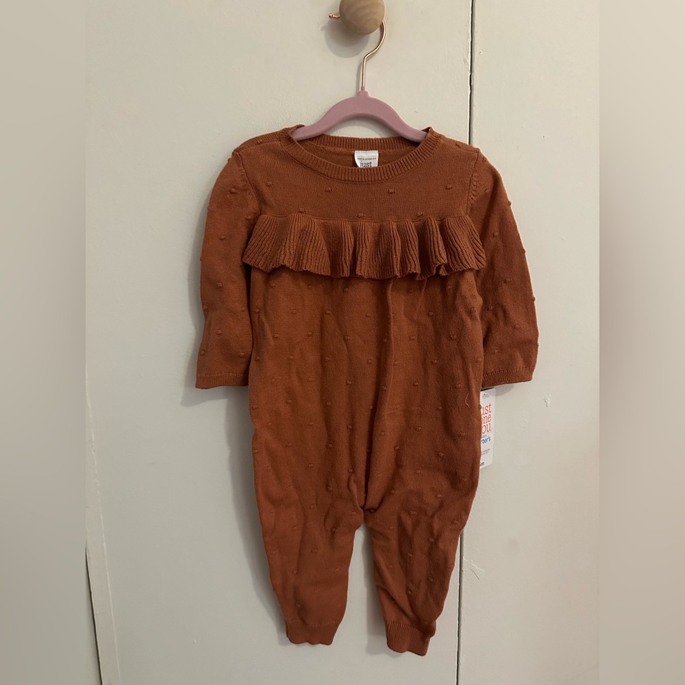 NWT Carter's Just One You Baby Girls' 9M Dot Jumpsuit - Brown